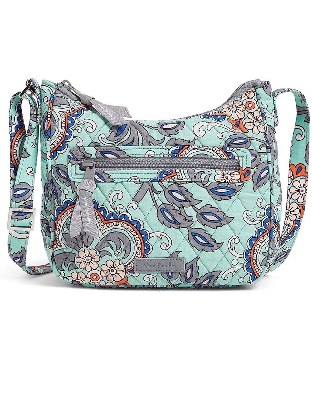 Vera Bradley Go Ahead Mint Paisley Quilted Shoulder Bag